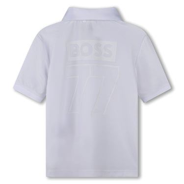 Playera Polo para niño y adolescente Boss blanca